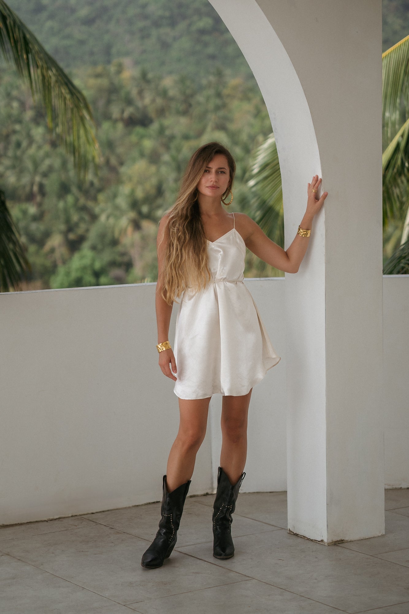 Milky Slip Dress in Silky Viscose