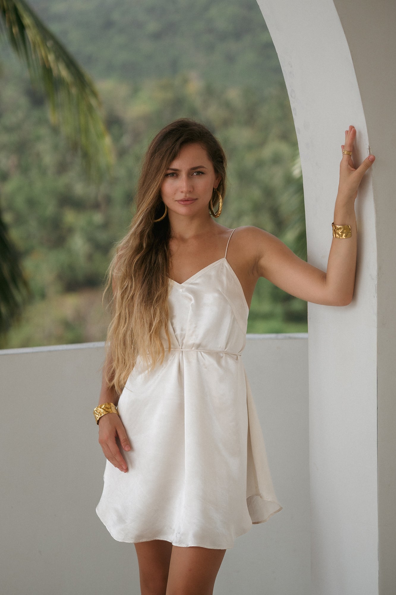 Milky Slip Dress in Silky Viscose