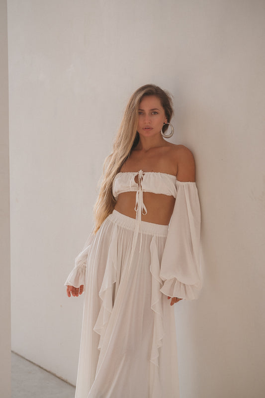 Luna Off-Shoulder Top – Ivory