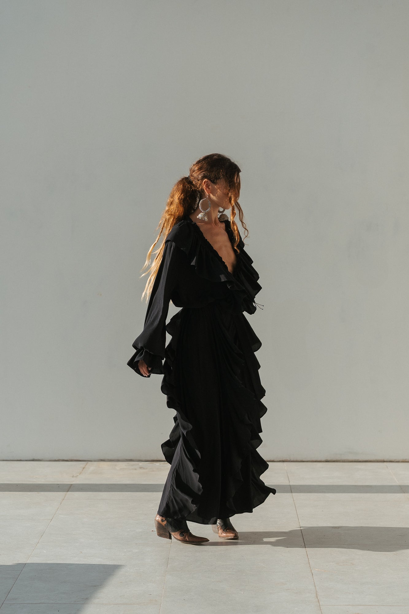 Aeris Maxi Kaftan Dress – Black