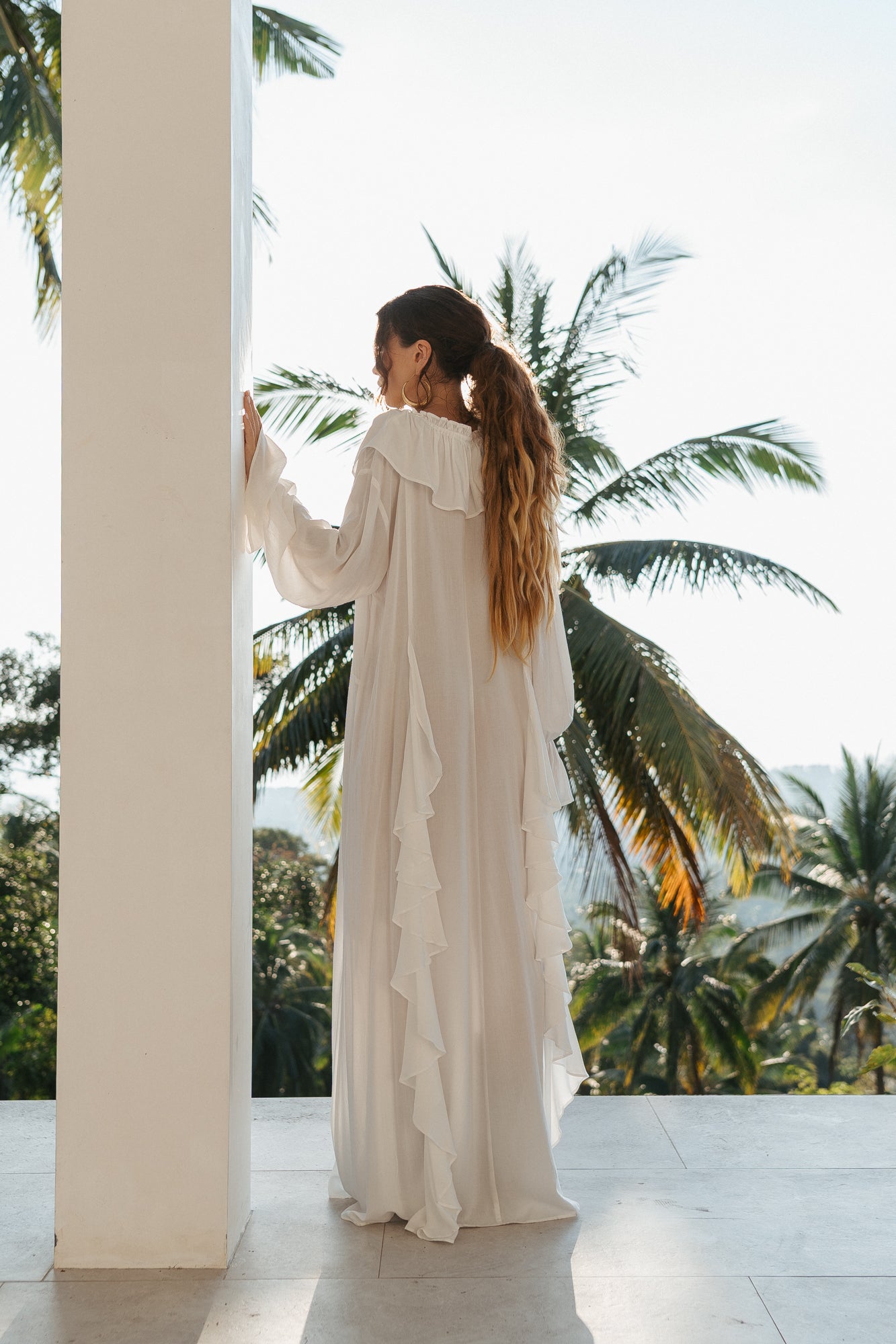 Aeris Maxi Kaftan Dress – White