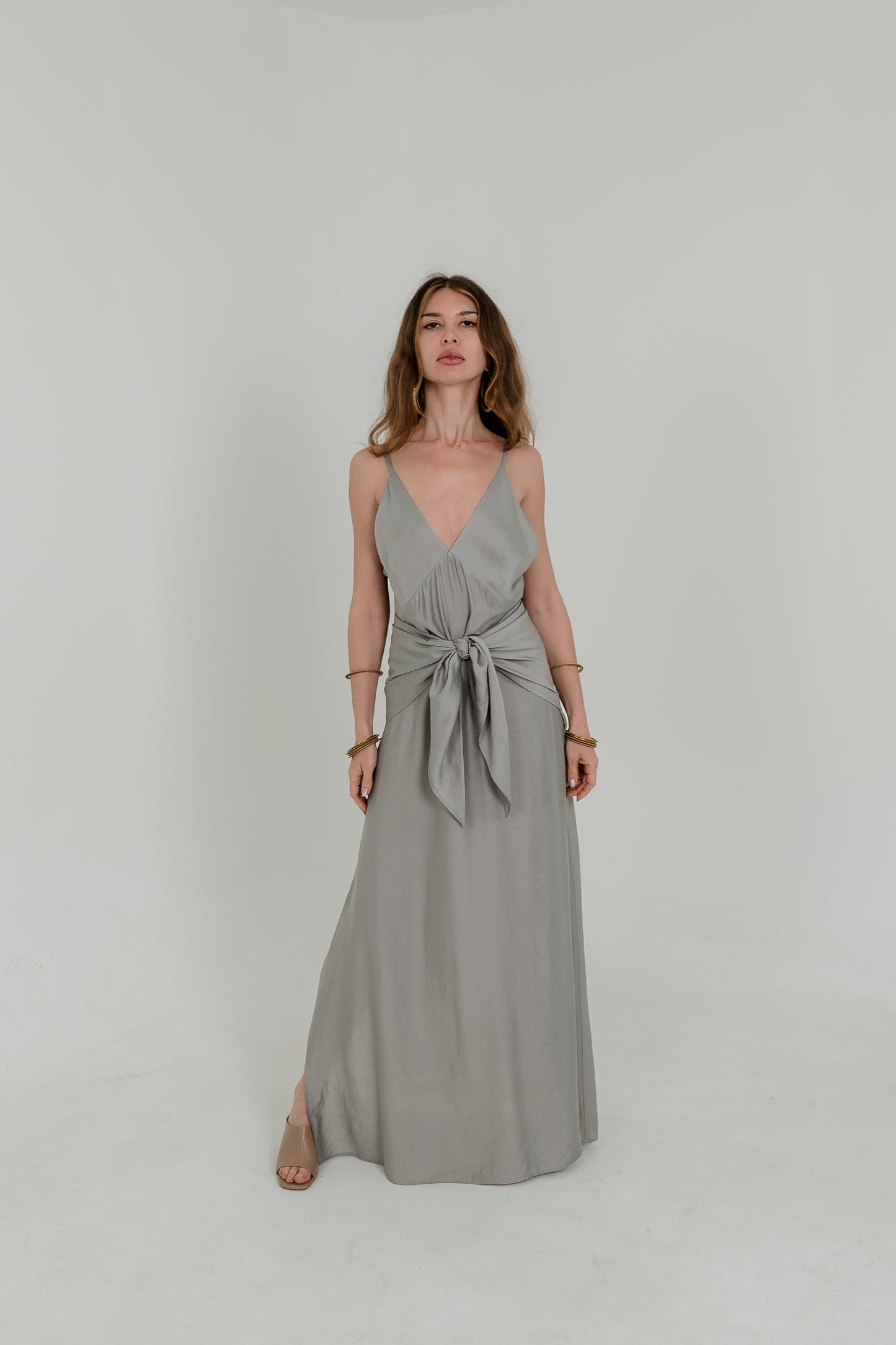 Beige Viscose Scarf / Bandana – Soft Minimal Accessory