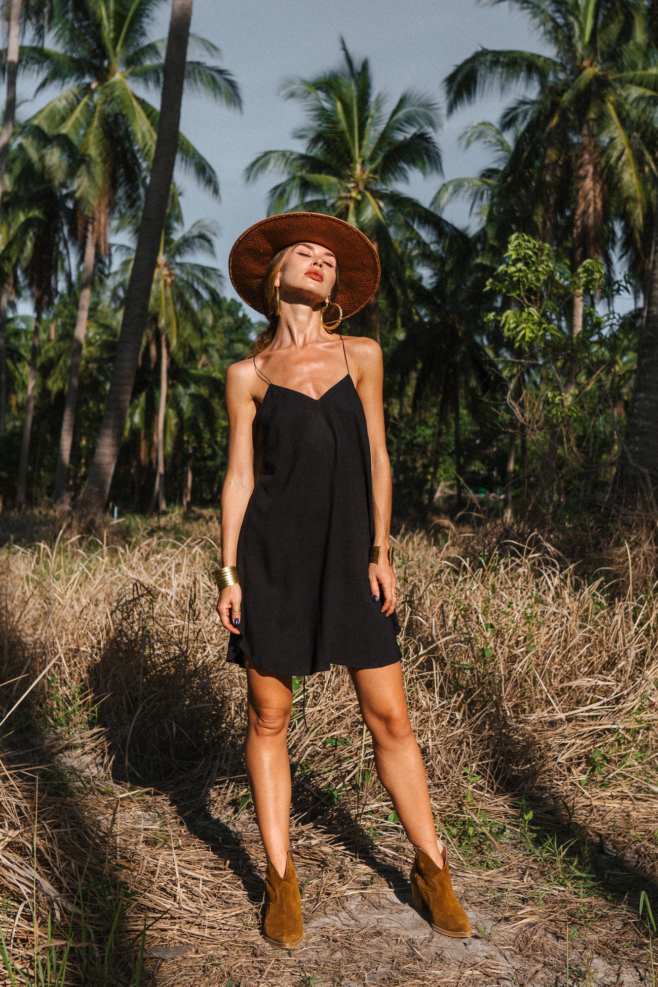 Wild black mini dress