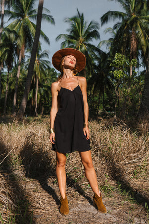 Wild black mini dress
