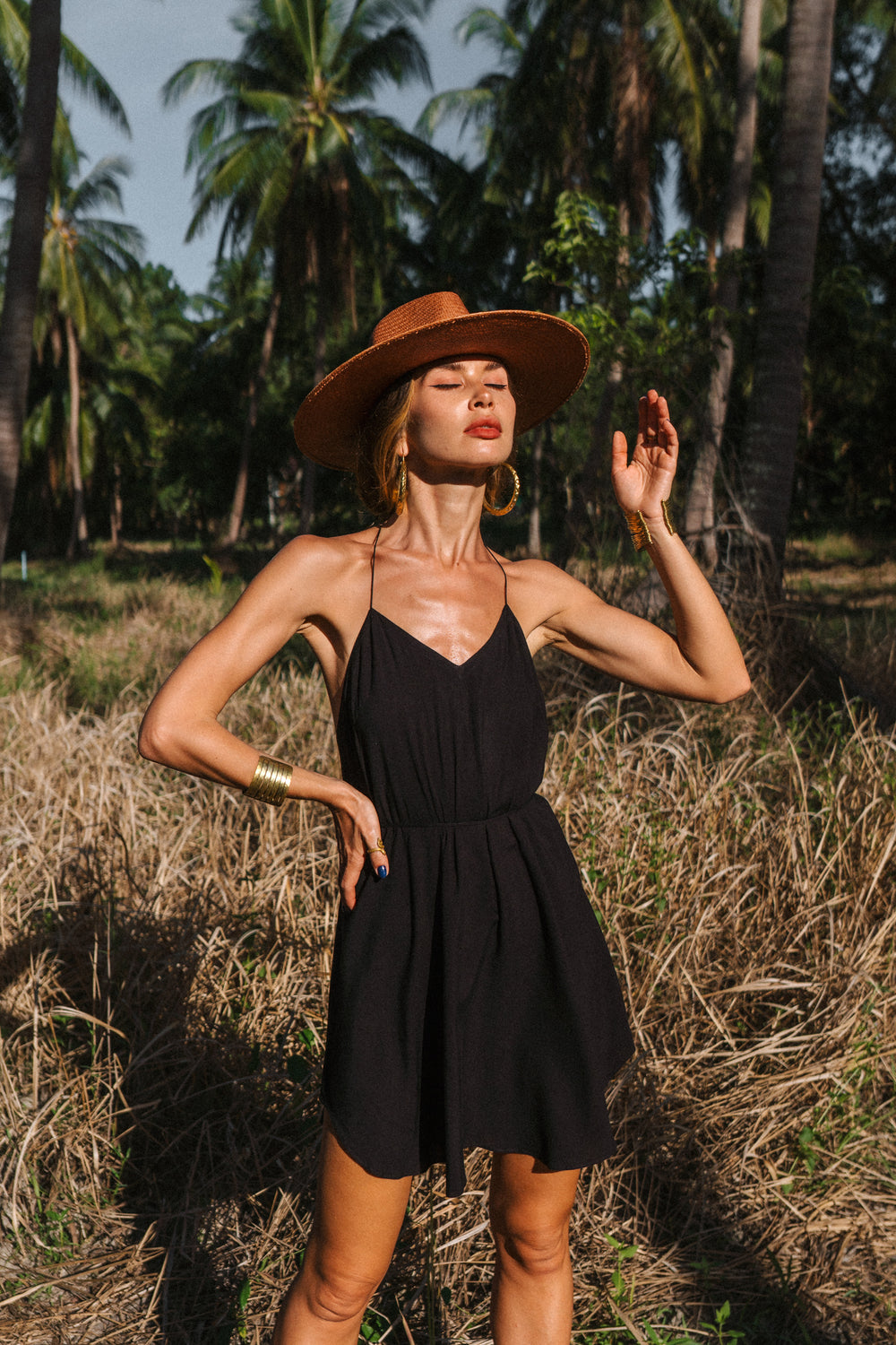 Wild black mini dress