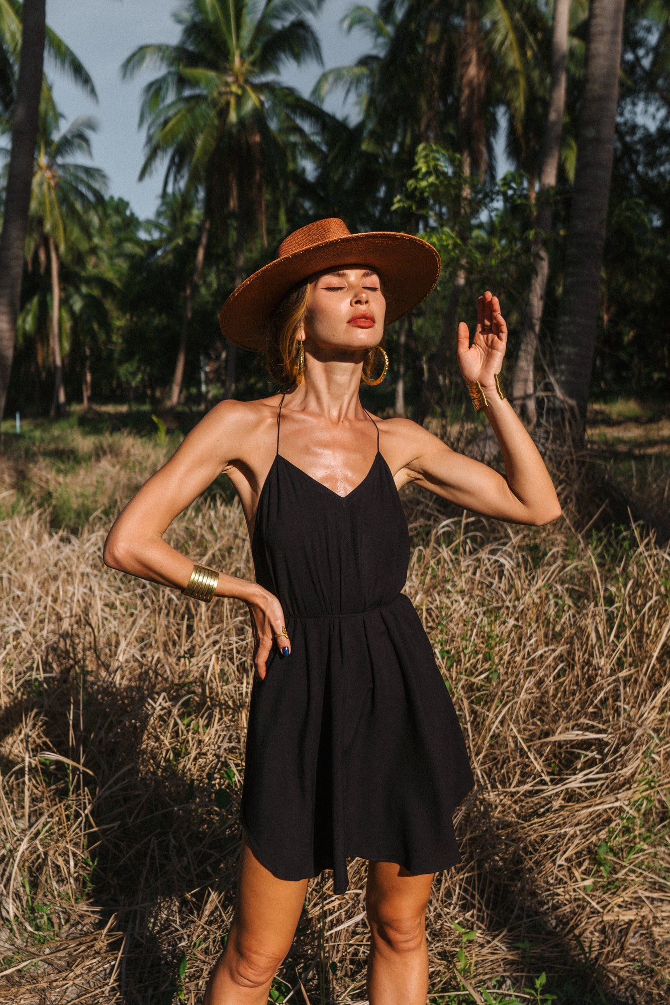 Wild black mini dress