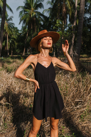 Wild black mini dress