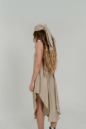 Beige Viscose Scarf / Bandana – Soft Minimal Accessory