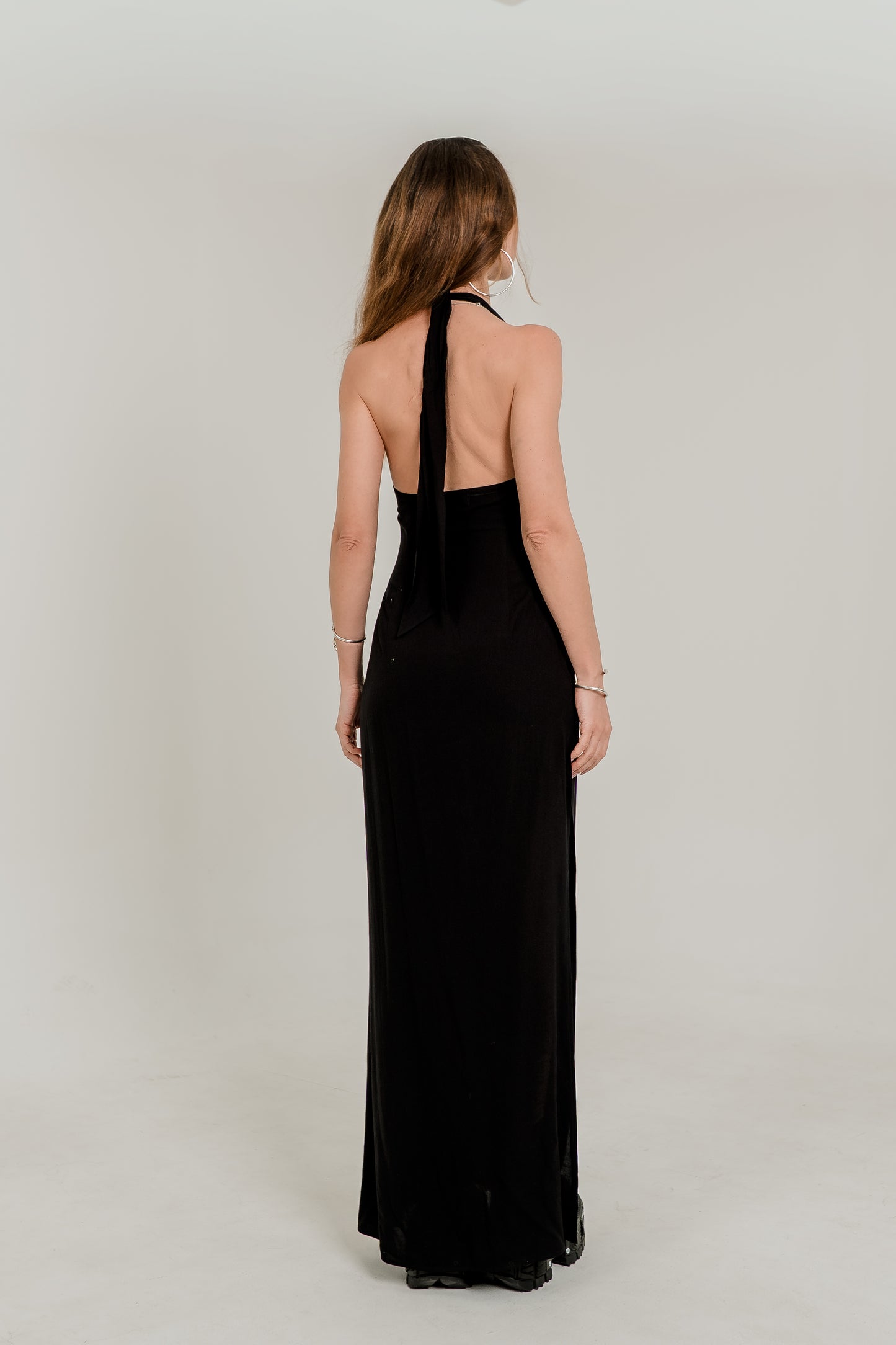 Monna Cut-Out Maxi Dress – Midnight Black