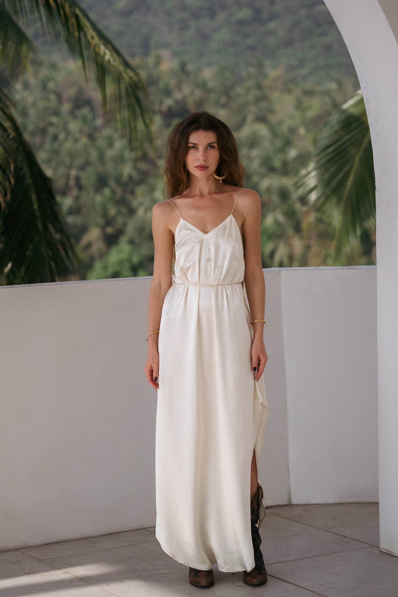 Milky Slip Dress in Silky Viscose (Maxi)