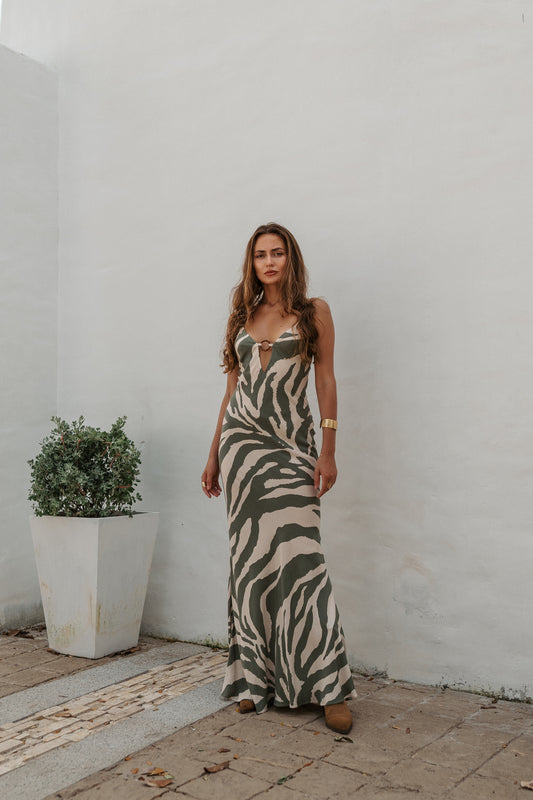 Raya maxi dress green