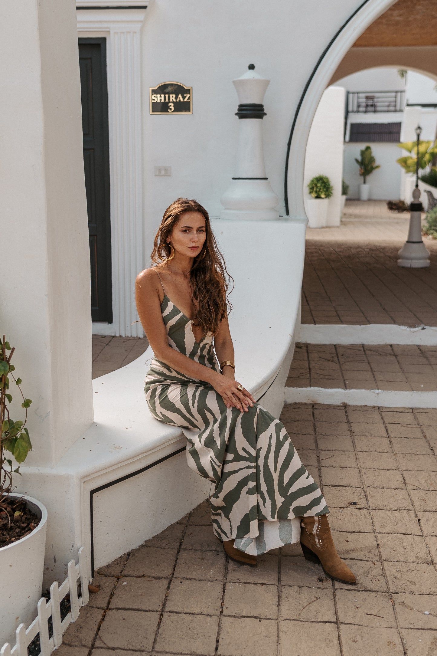 Raya maxi dress green