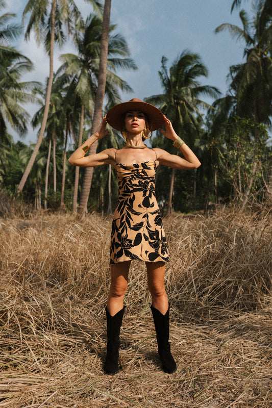 Ameli orange mini women dress