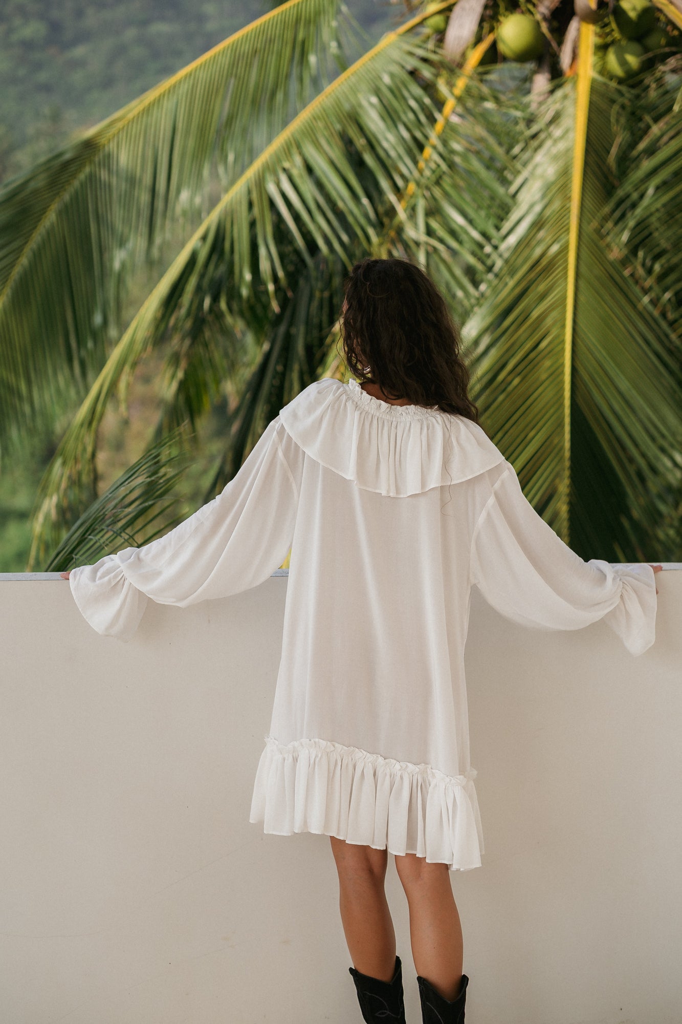 Aeris Mini Kaftan Dress – White