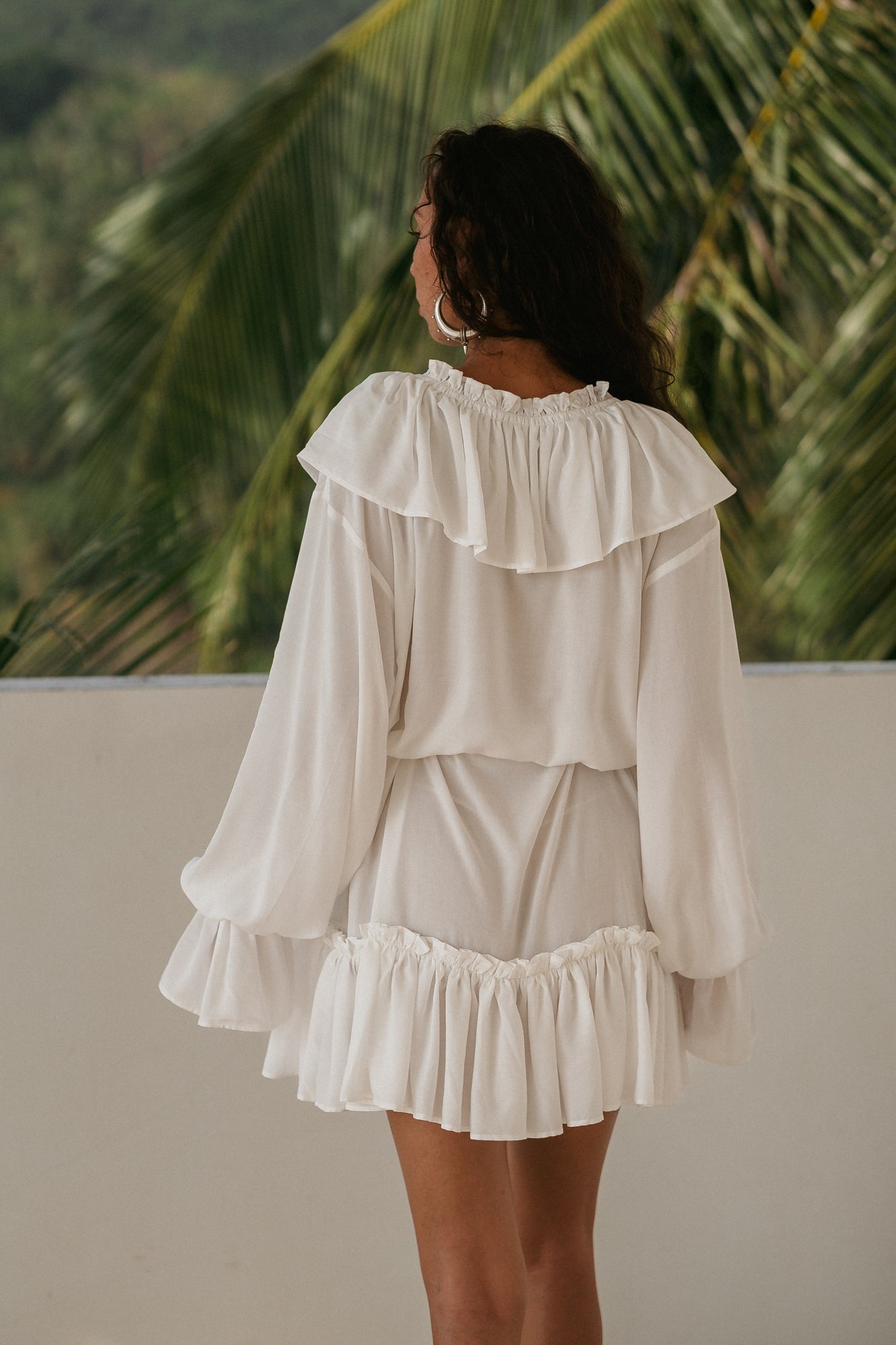 Aeris Mini Kaftan Dress – White