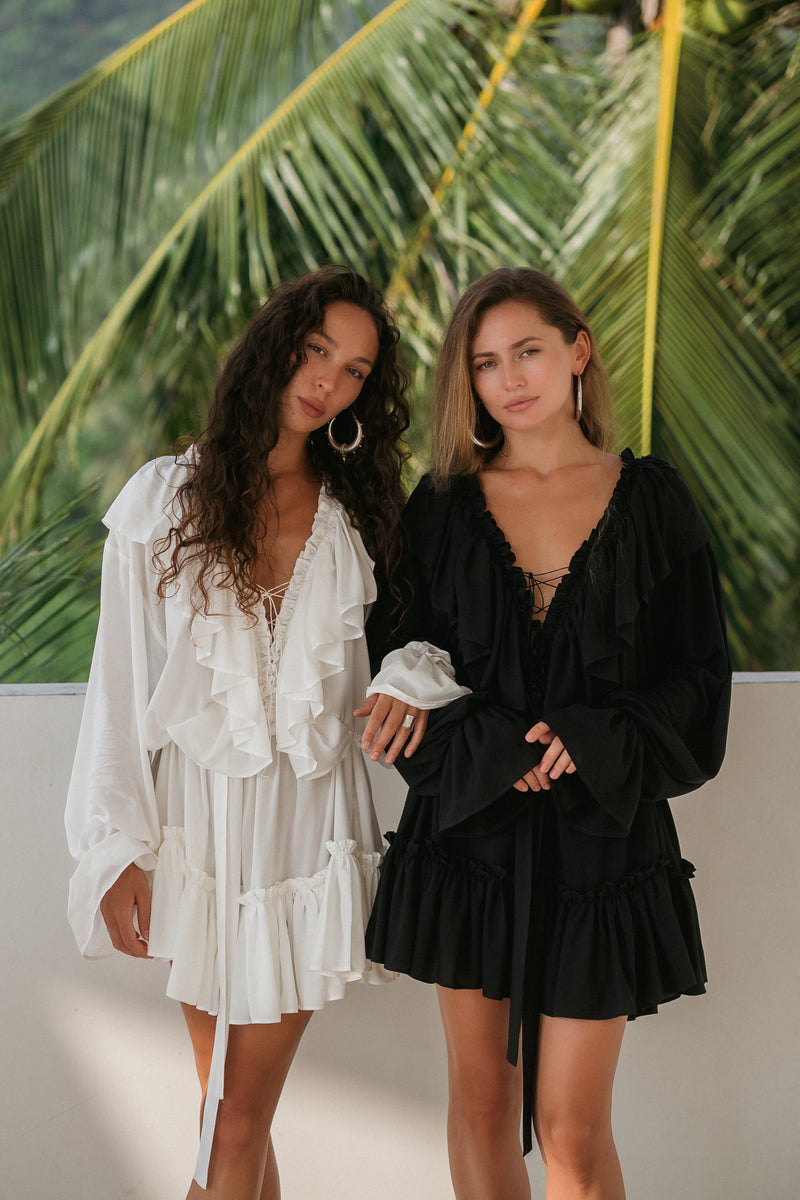 Aeris Midi Kaftan Dress – Black