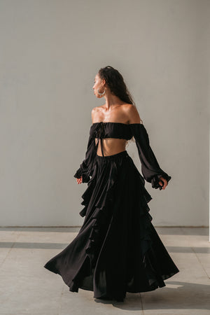 Luna Maxi Skirt – Noir