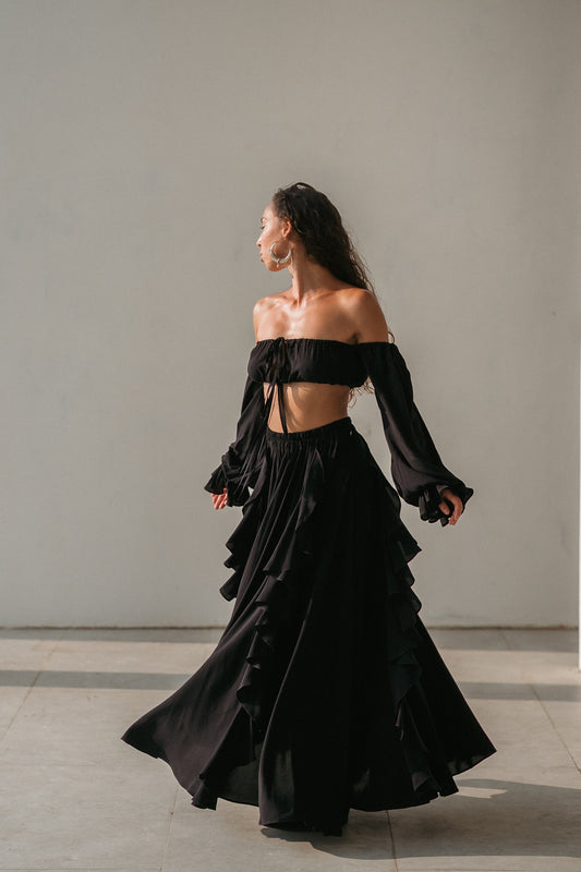 Luna Maxi Skirt – Noir