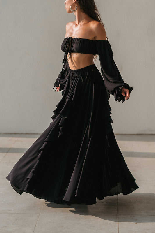 Luna Maxi Skirt – Noir