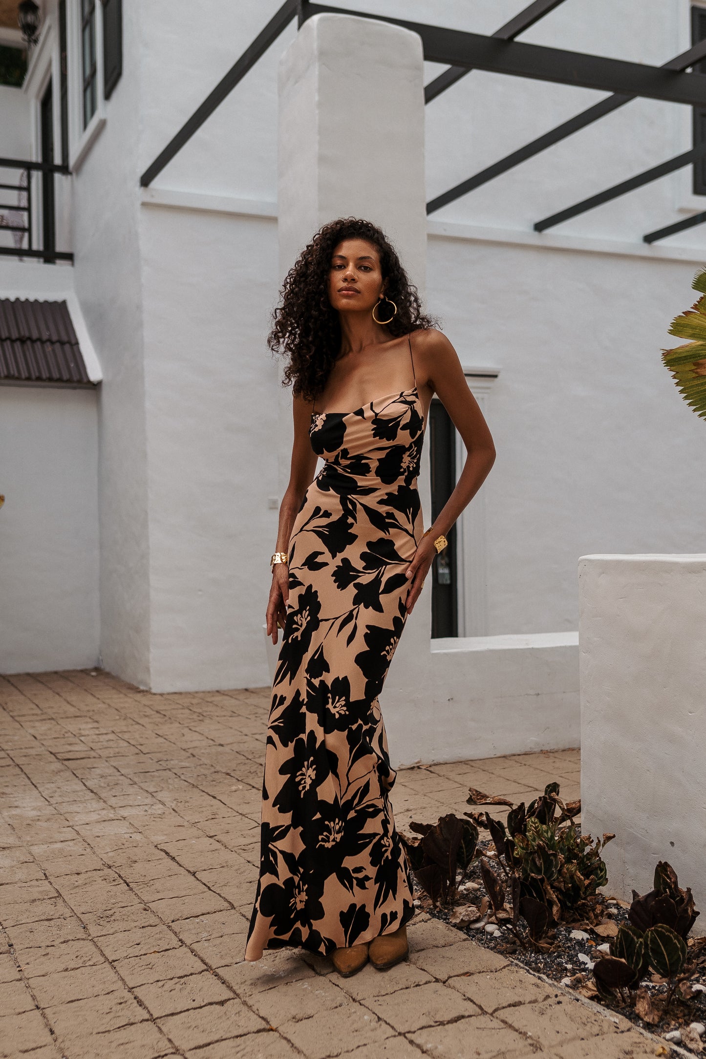 Ameli orange flower dress