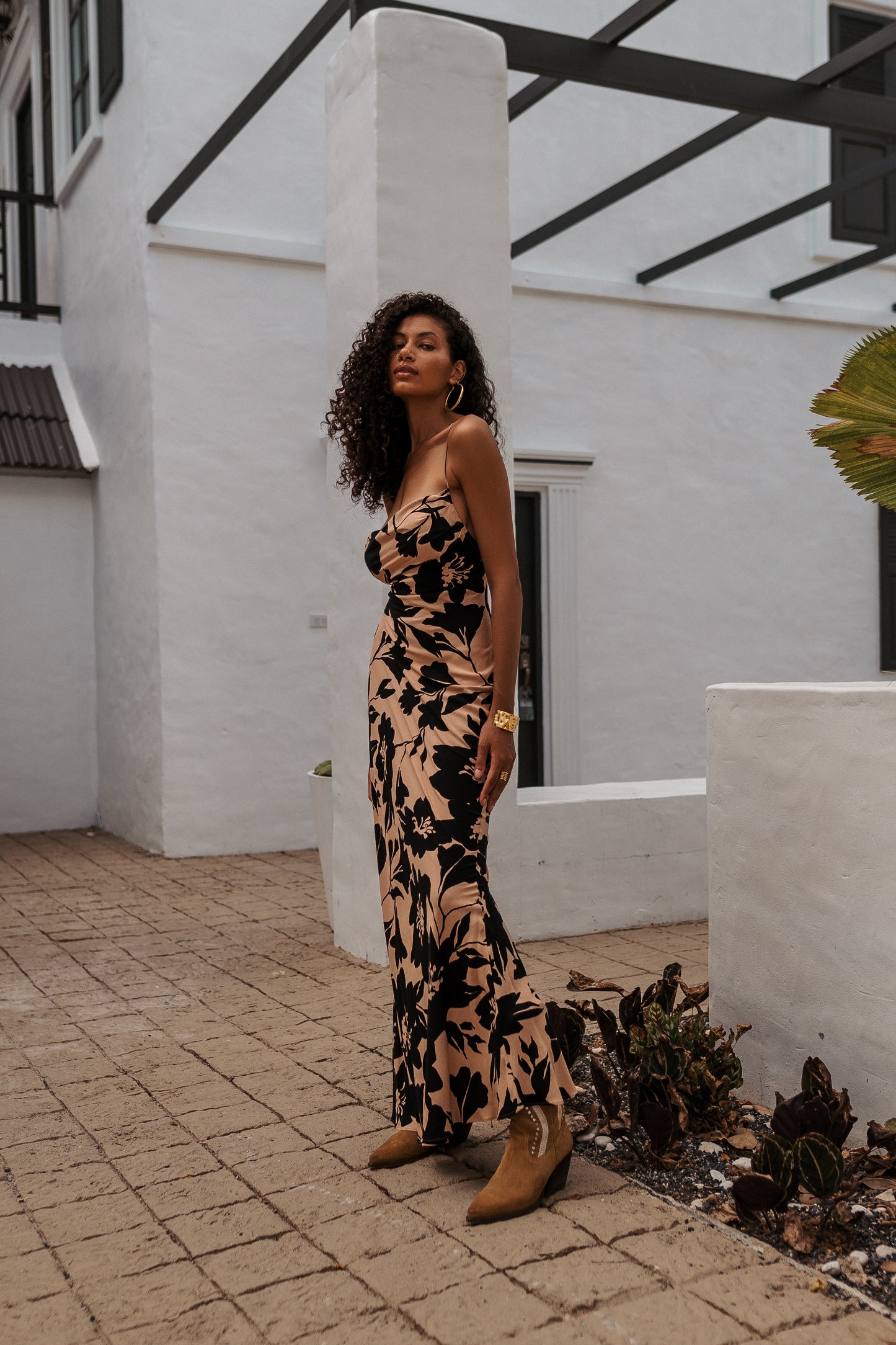 Ameli orange flower dress