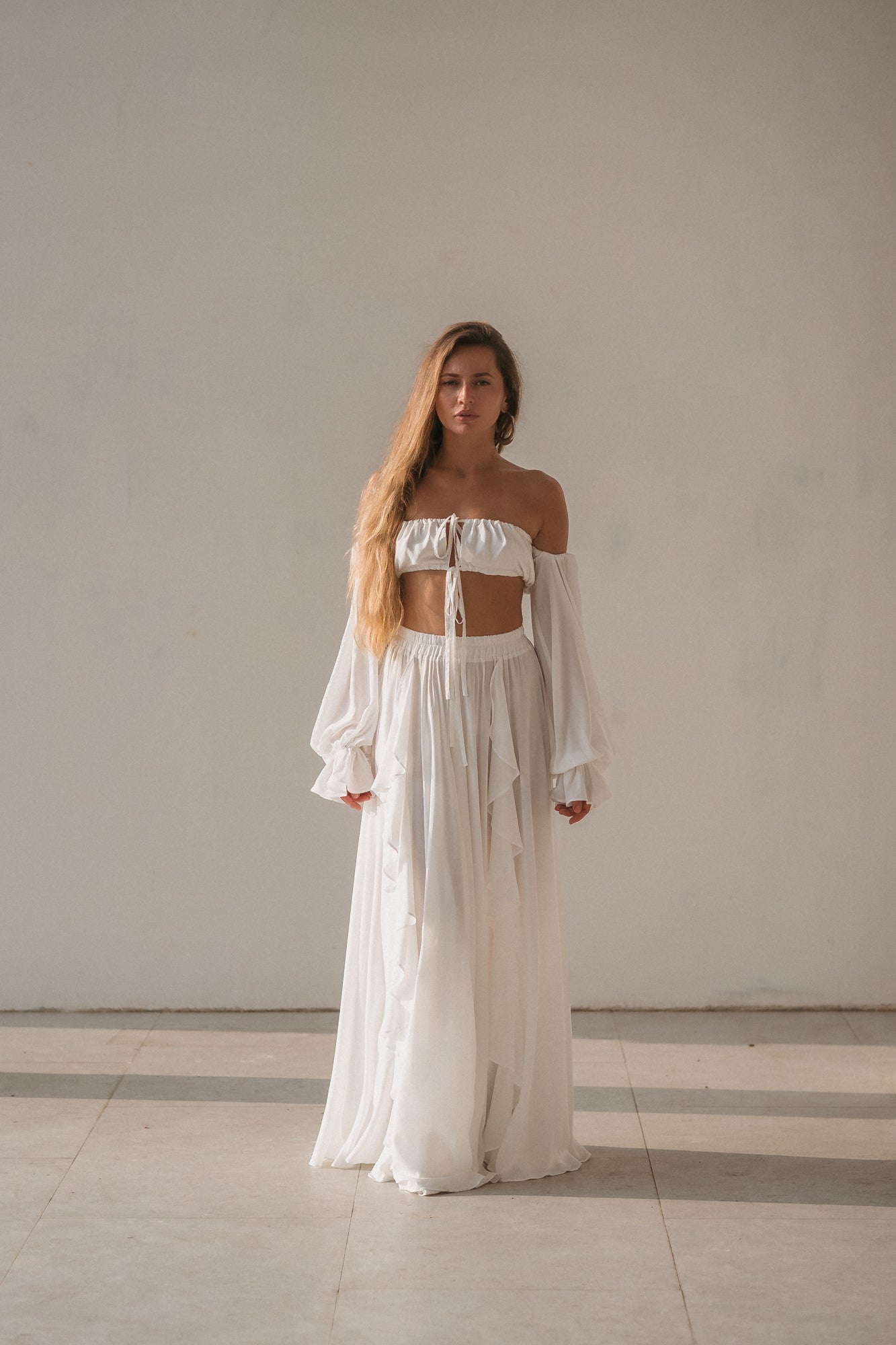 Luna Maxi Skirt – Ivory