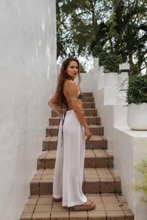Women long white palazzo pants