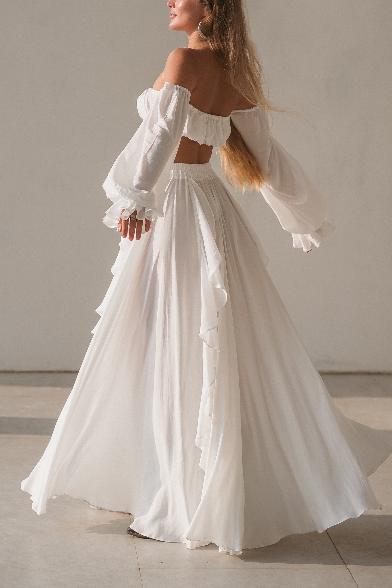 Luna Maxi Skirt – Ivory