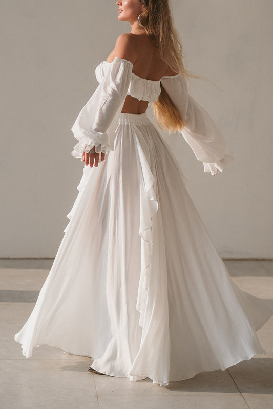 Luna Maxi Skirt – Ivory