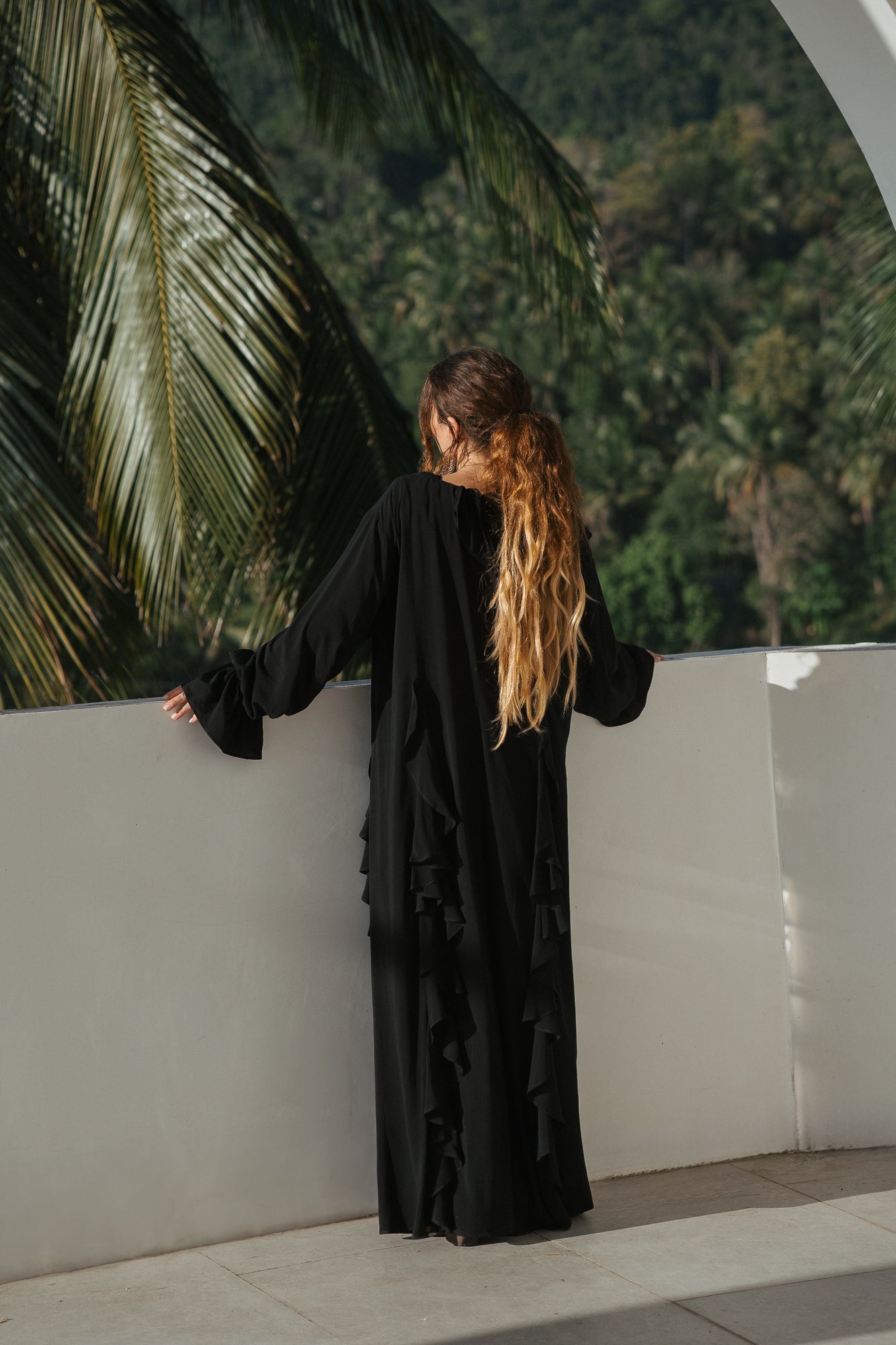 Aeris Maxi Kaftan Dress – Black