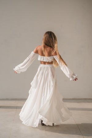 Luna Maxi Skirt – Ivory