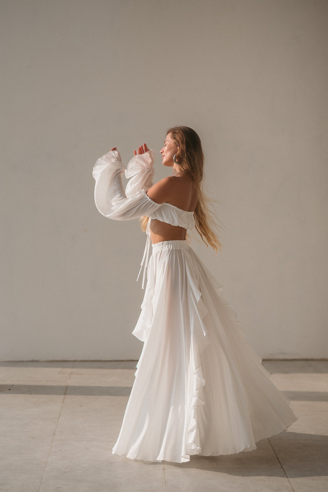 Luna Maxi Skirt – Ivory