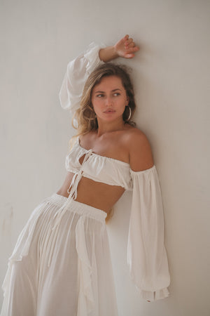 Luna Off-Shoulder Top – Ivory