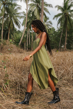Olive midi women dress