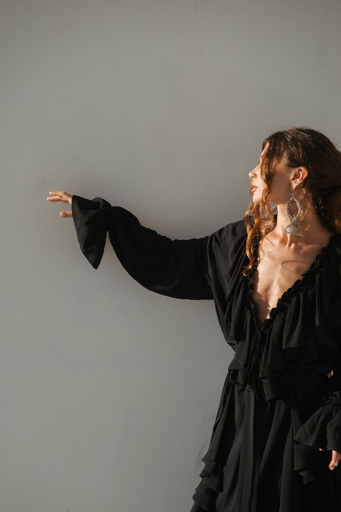 Aeris Maxi Kaftan Dress – Black