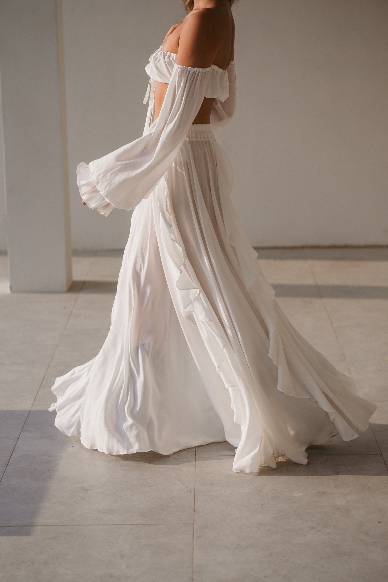 Luna Maxi Skirt – Ivory