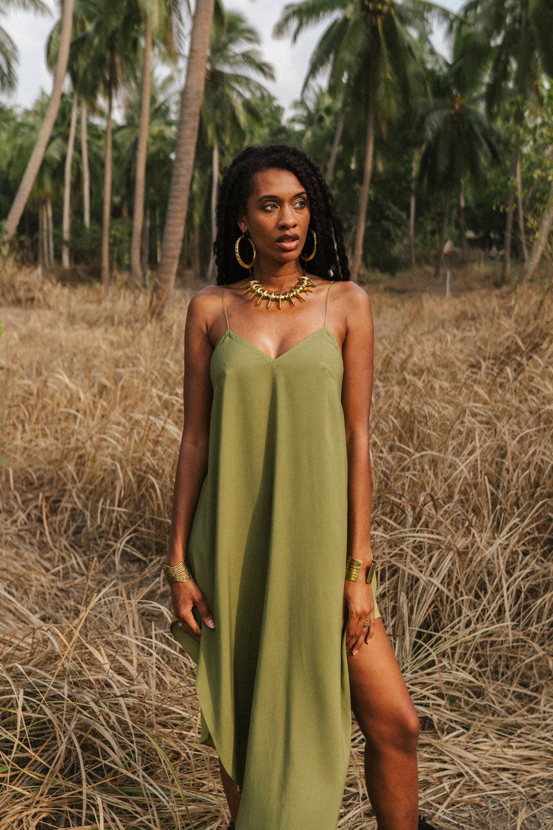 Olive midi women dress