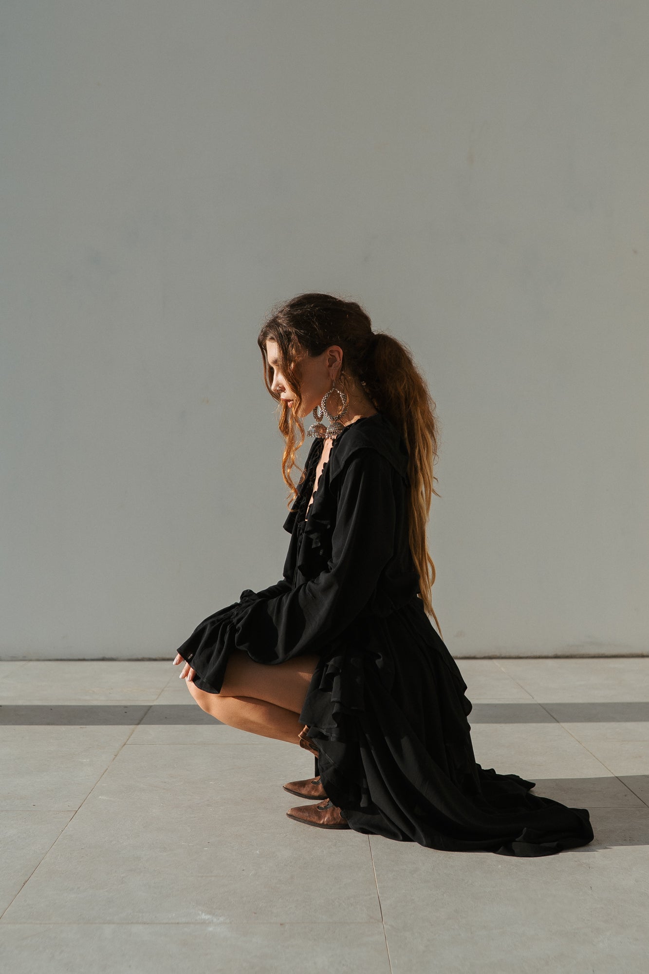 Aeris Maxi Kaftan Dress – Black