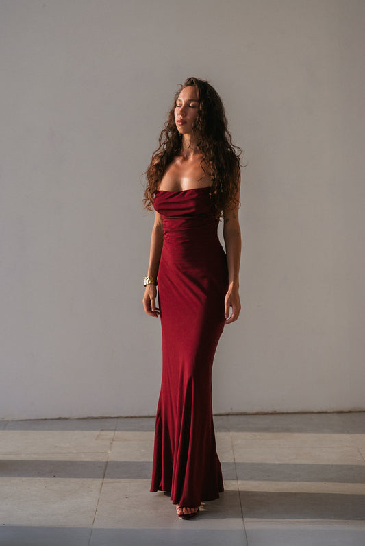 Ameli burgundy maxi dress