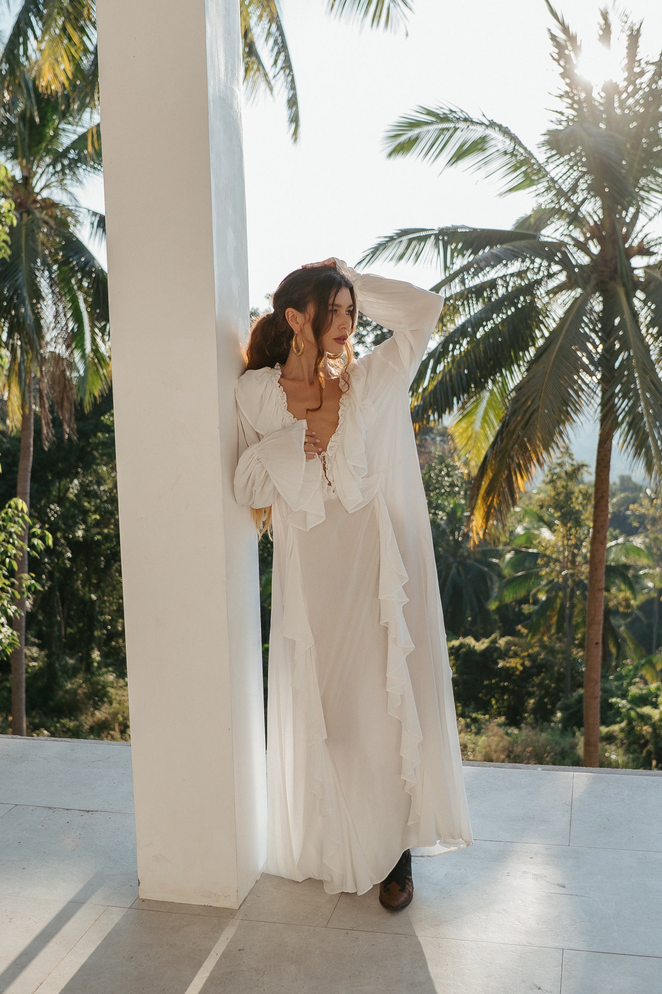 Aeris Maxi Kaftan Dress – White