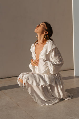 Aeris Maxi Kaftan Dress – White