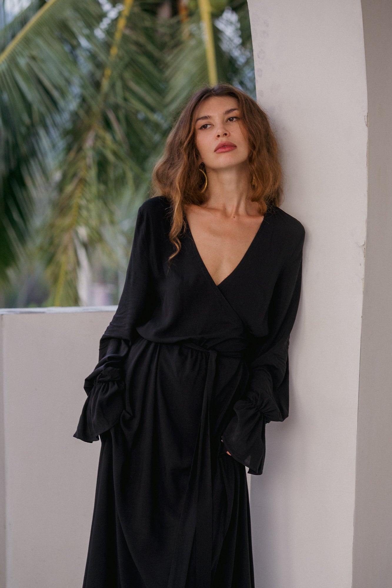 Eira Wrap Dress – Noir