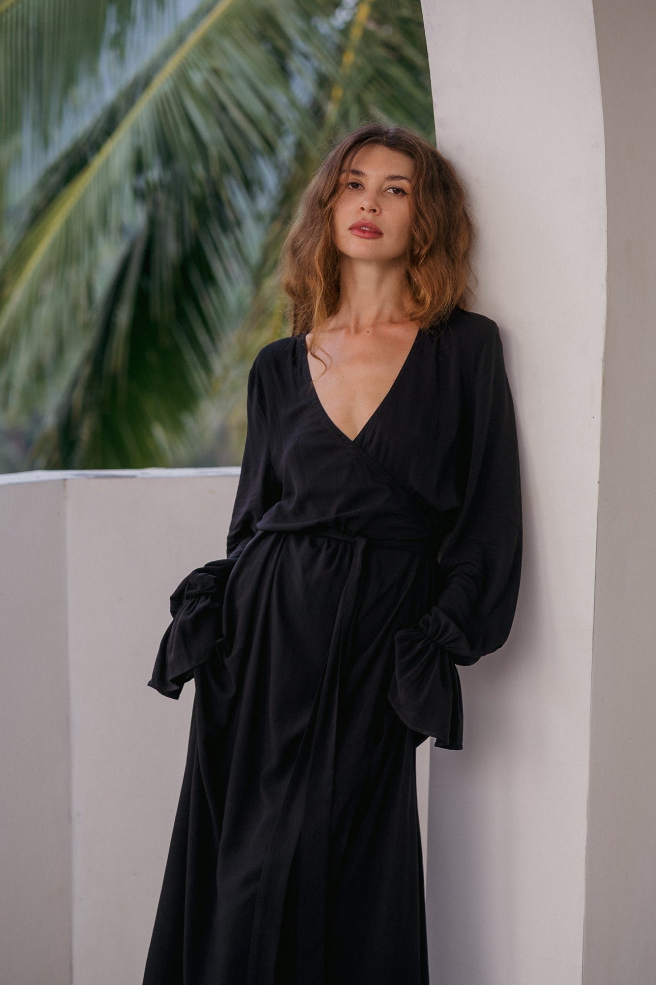 Eira Wrap Dress – Noir