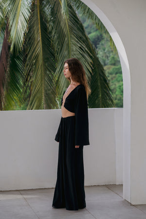 Soleil Wide-Leg Pants – Noir