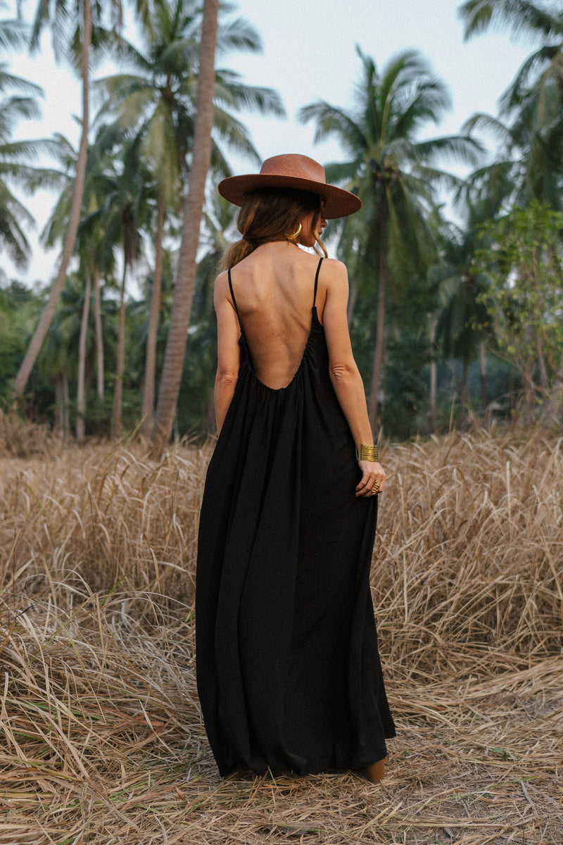 Divine black wide maxi dress