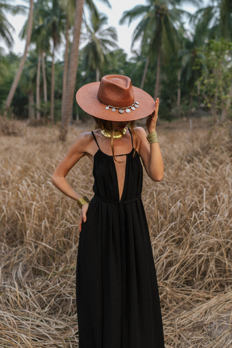 Divine black wide maxi dress