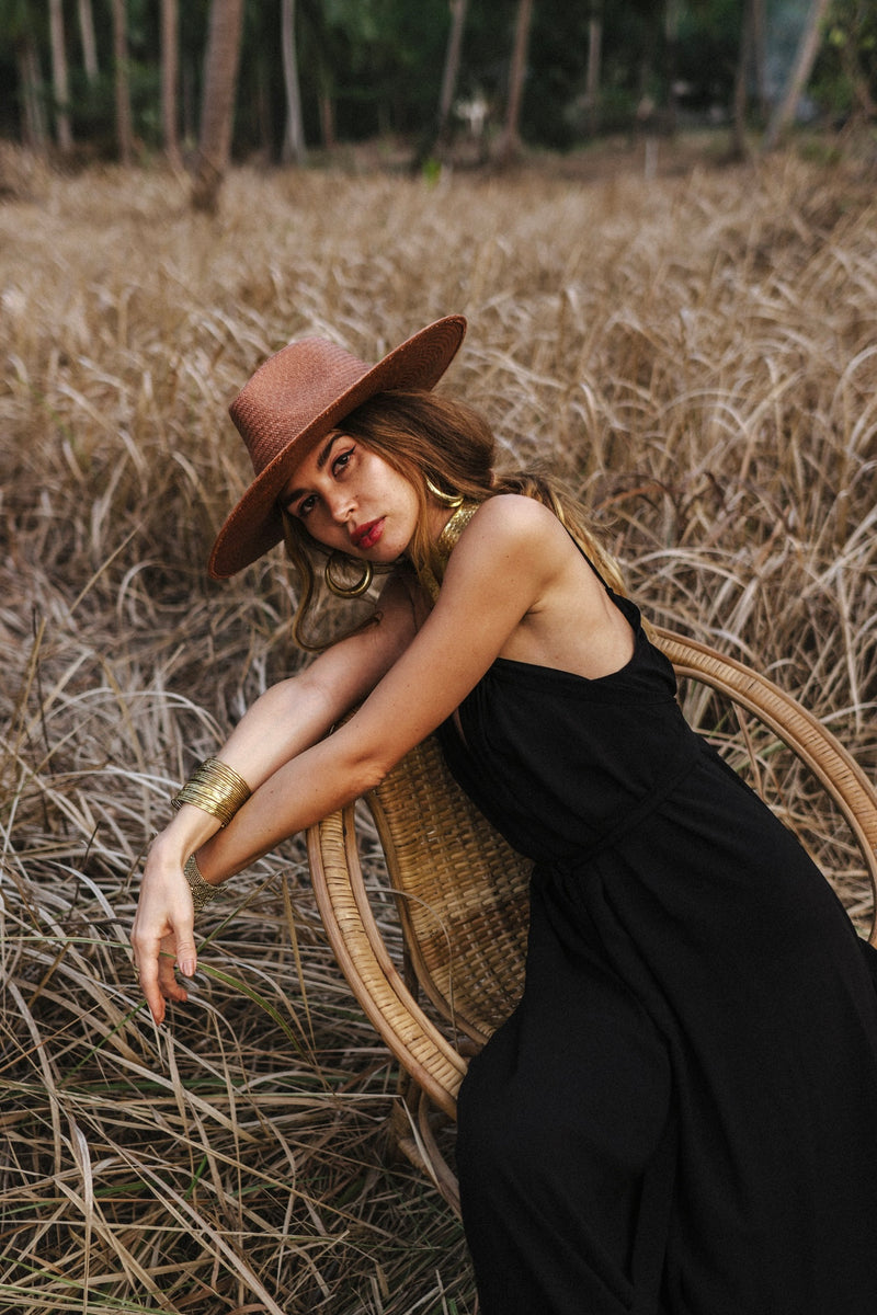 Divine black wide maxi dress