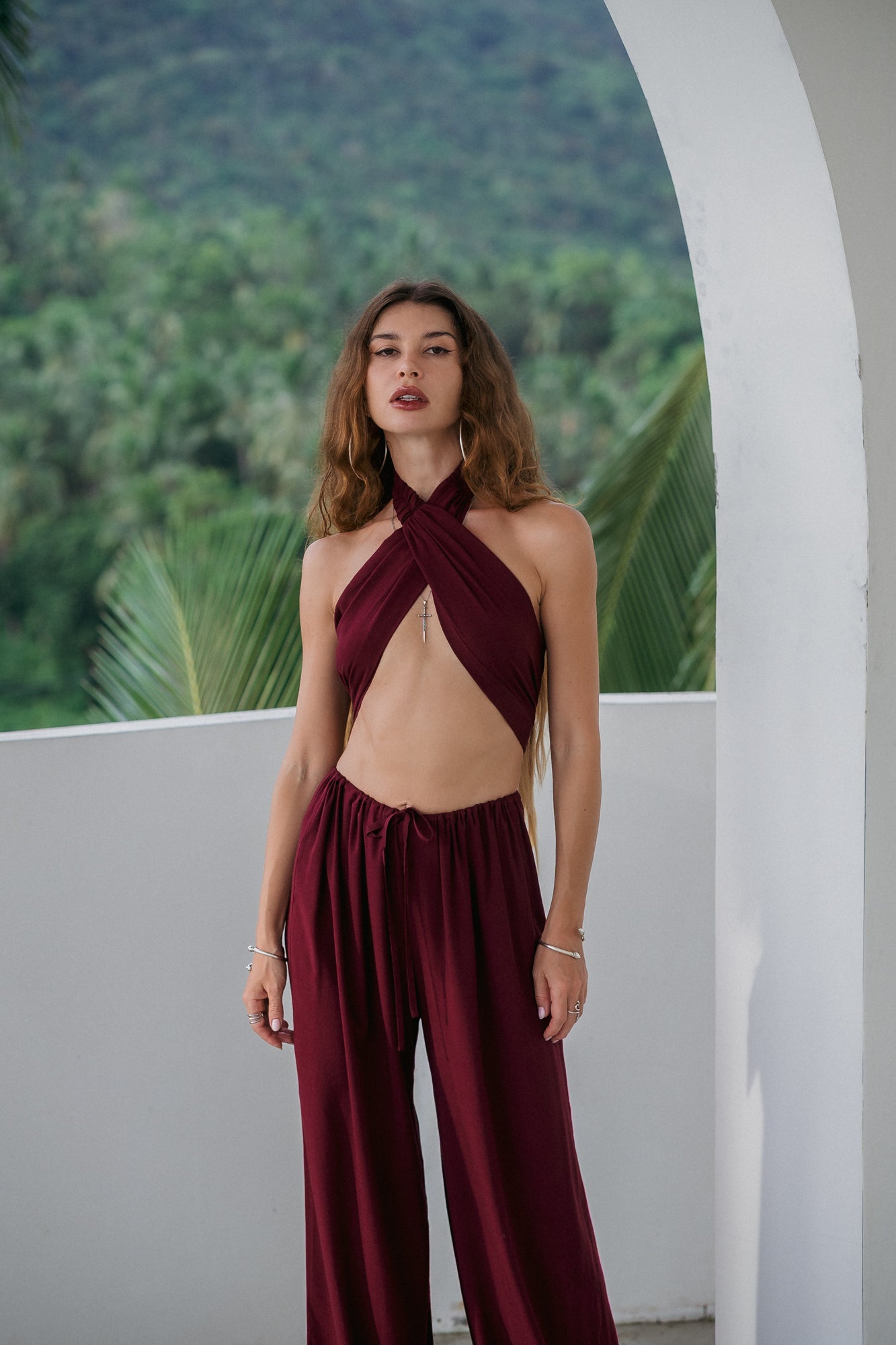 Rhea Convertible Top – Garnet
