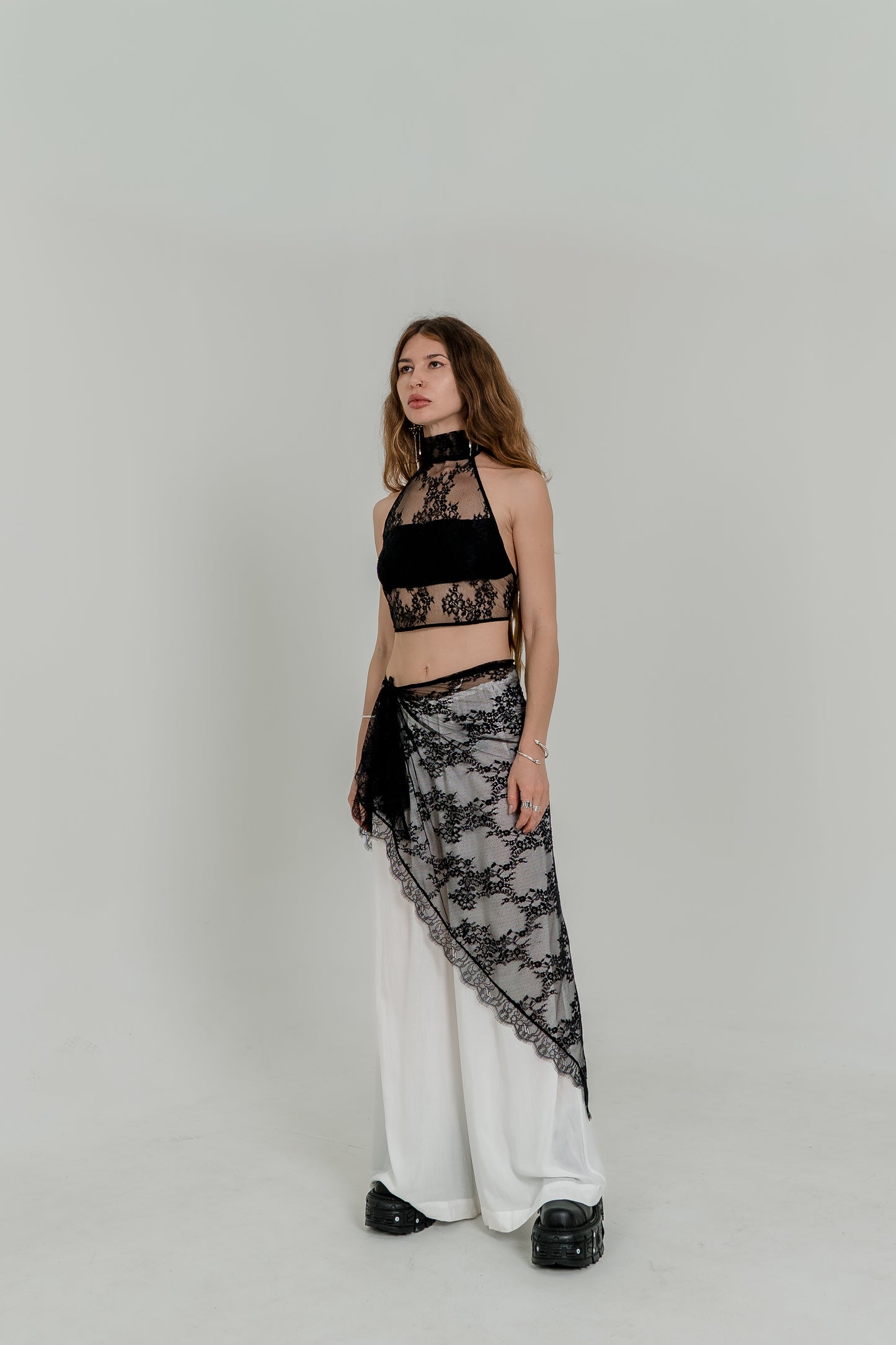 Lace Crochet Pareo Skirt – Sheer Wrap Scarf in Two Colors