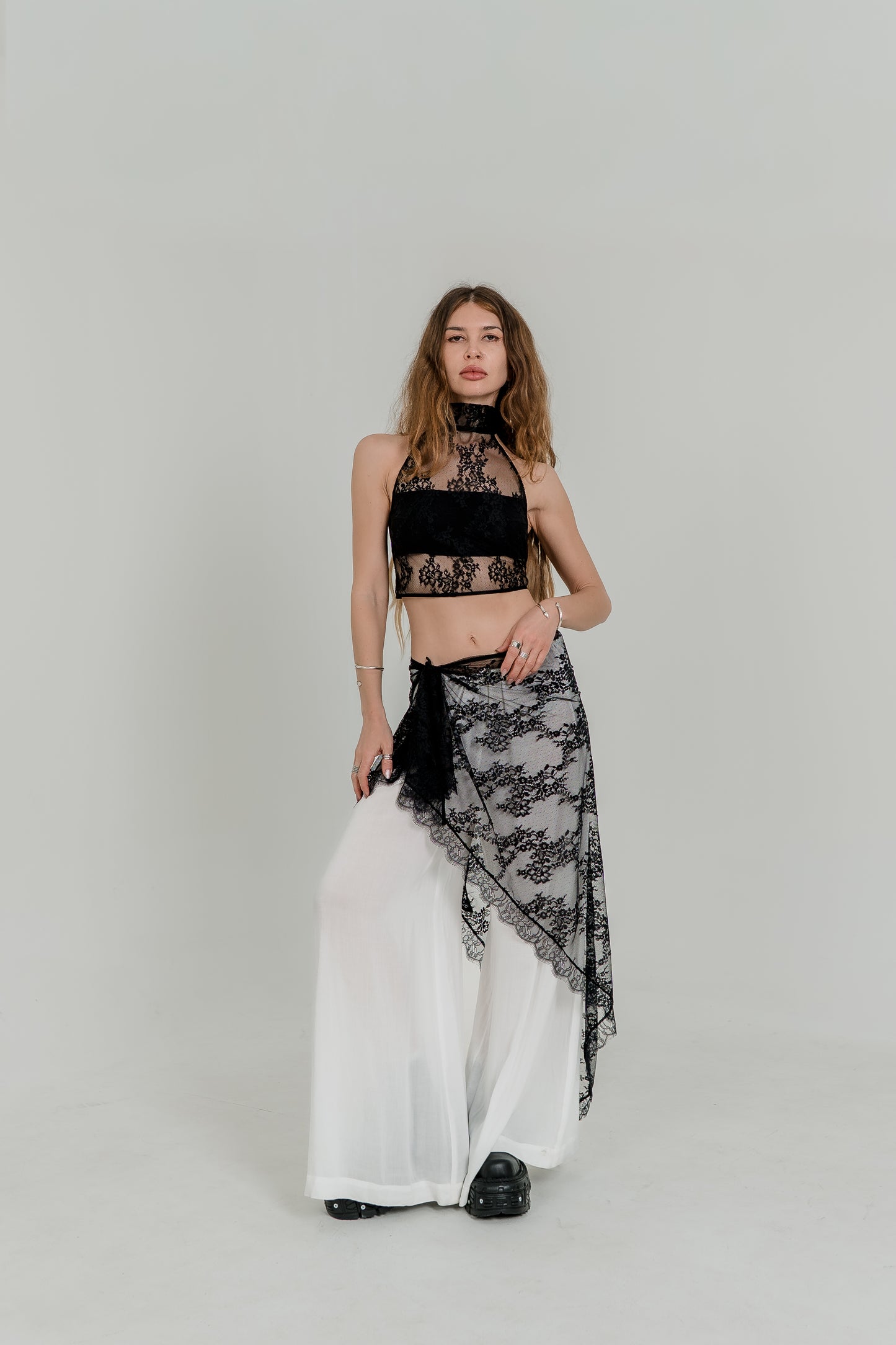 Lace Crochet Pareo Skirt – Sheer Wrap Scarf in Two Colors